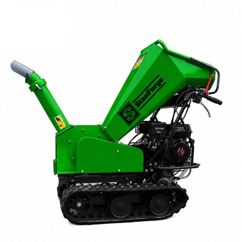 4" Tracked Wood Chipper, 6.5HP Gas Engine, Dual Discharge Outlets, Adjustable deflector, SF-GWCT4L