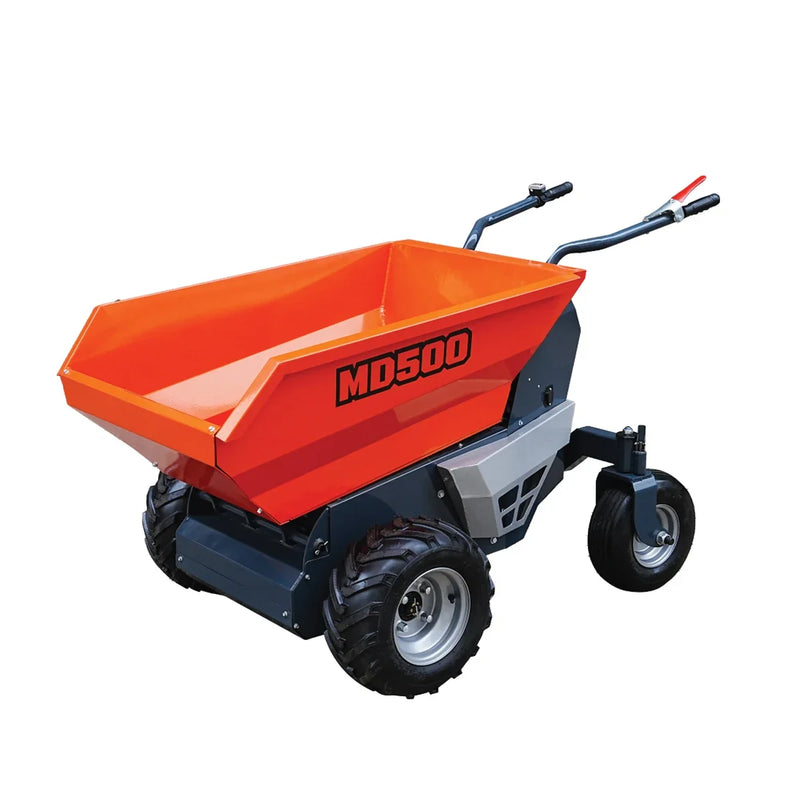 1100 lb wheeled dumper with hydraulic tipping and 48V 1.3 HP motor TMG-MD500