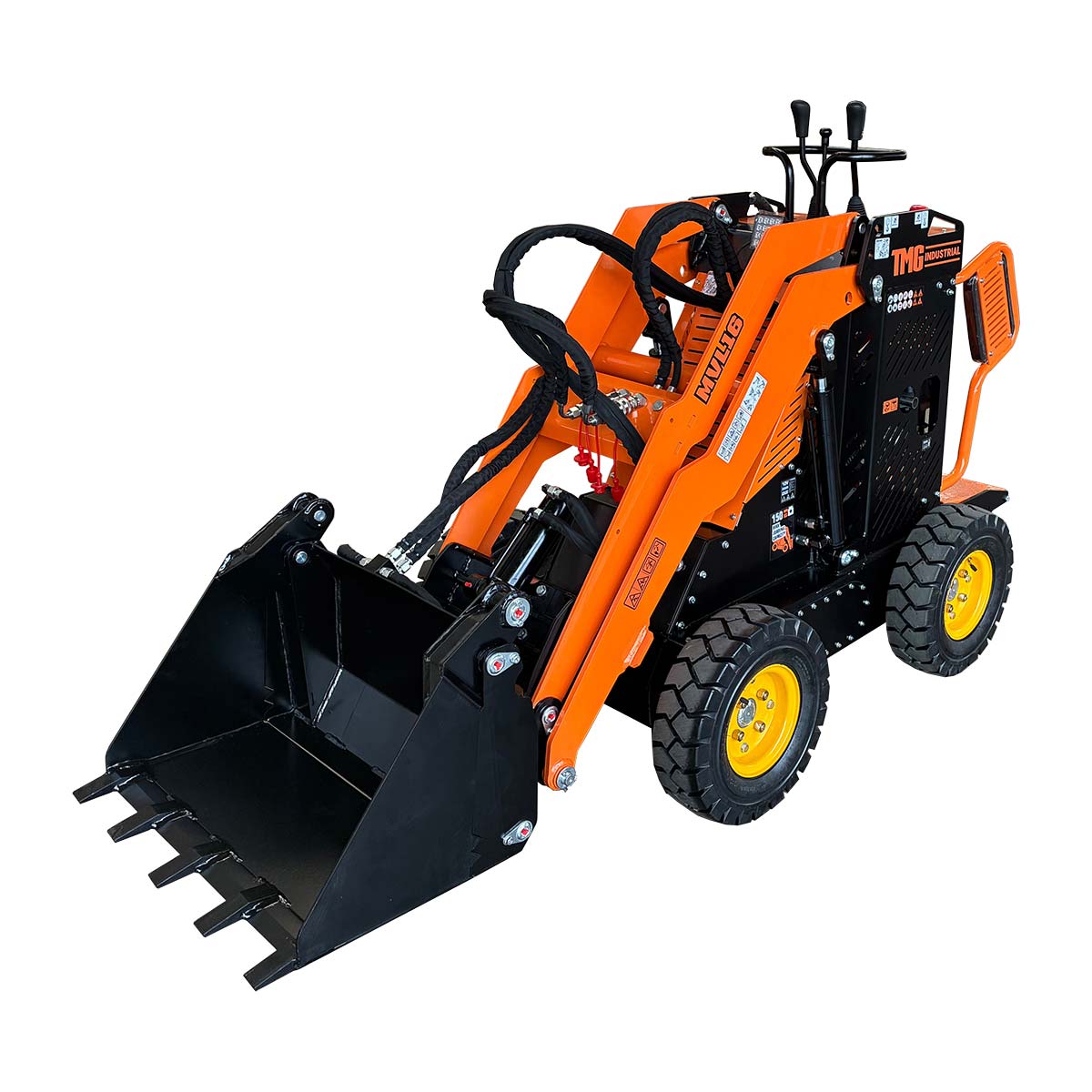 1630 lb wheeled stand-on skid steer with 420cc 11.5 HP gas engine and 30 inch bucket TMG-MVL16