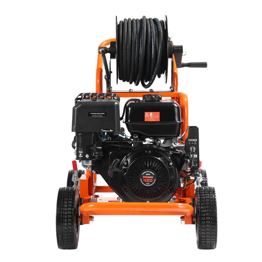 3600 PSI Gas Pressure Washer, 4 GPM, 420cc Gas Engine, Industrial Triplex Pump, 98' Hose Reel, TMG-GPW36R