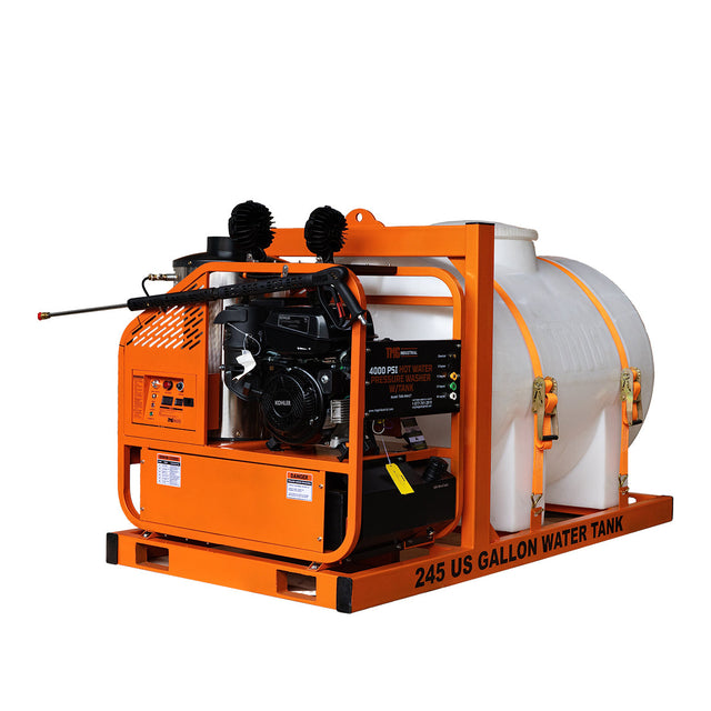 Nettoyeur à eau chaude de 4 000 PSI, réservoir de 245 gal