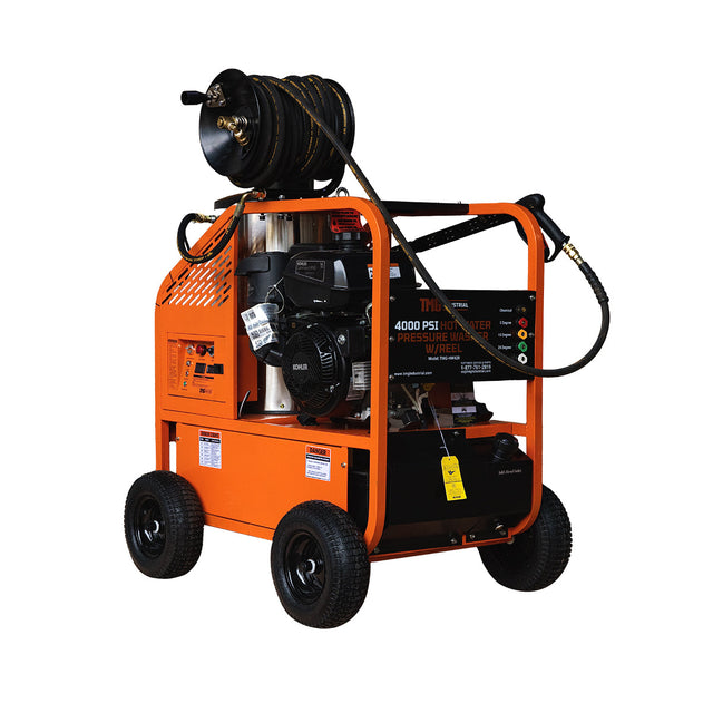 Nettoyeur à eau chaude de 4 000 PSI, avec dévidoir