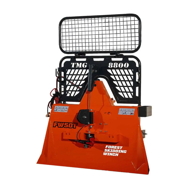 8,800-lb Log Skidding Winch Pro Attachment for 30-50 HP Tractors, 3-Point Hitch, 200' Steel Cable