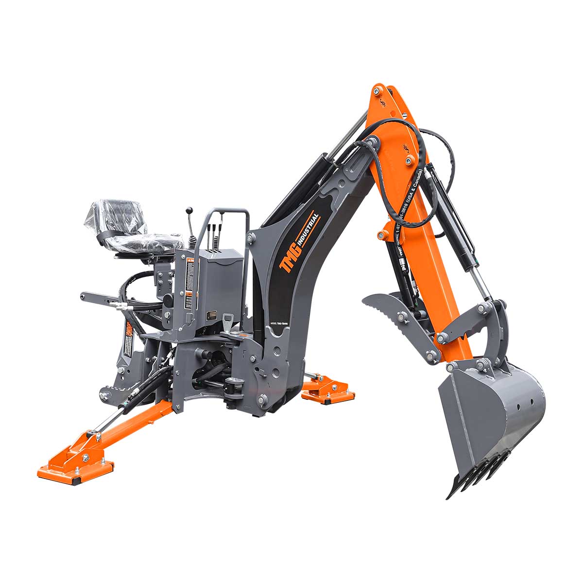 TMG-TBH90H 9 ft 3-point swing backhoe attachment with 15" bucket and hydraulic thumb