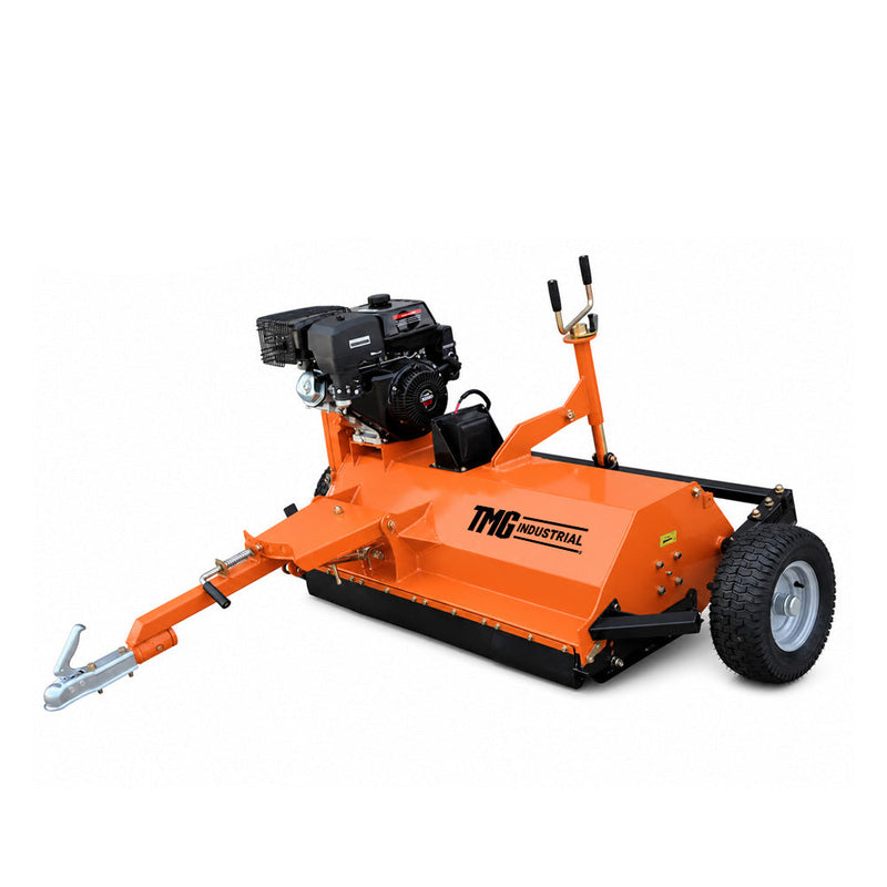 60" ATV/UTV Tow Behind Flail Mower, 15HP Gas Engine, 60 Y-Blade Cutting, 2" Ball Hitch, TMG-AFMS60