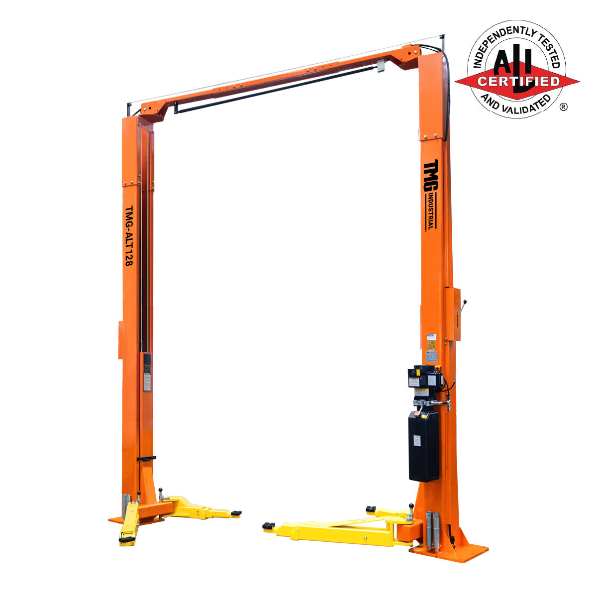ALI Certified 10,000 lb Two-Post Overhead Auto Lift, Asymmetric/Symmetric Arms, 79" Lift Height, 166" Cross Beam, TMG-ALT128