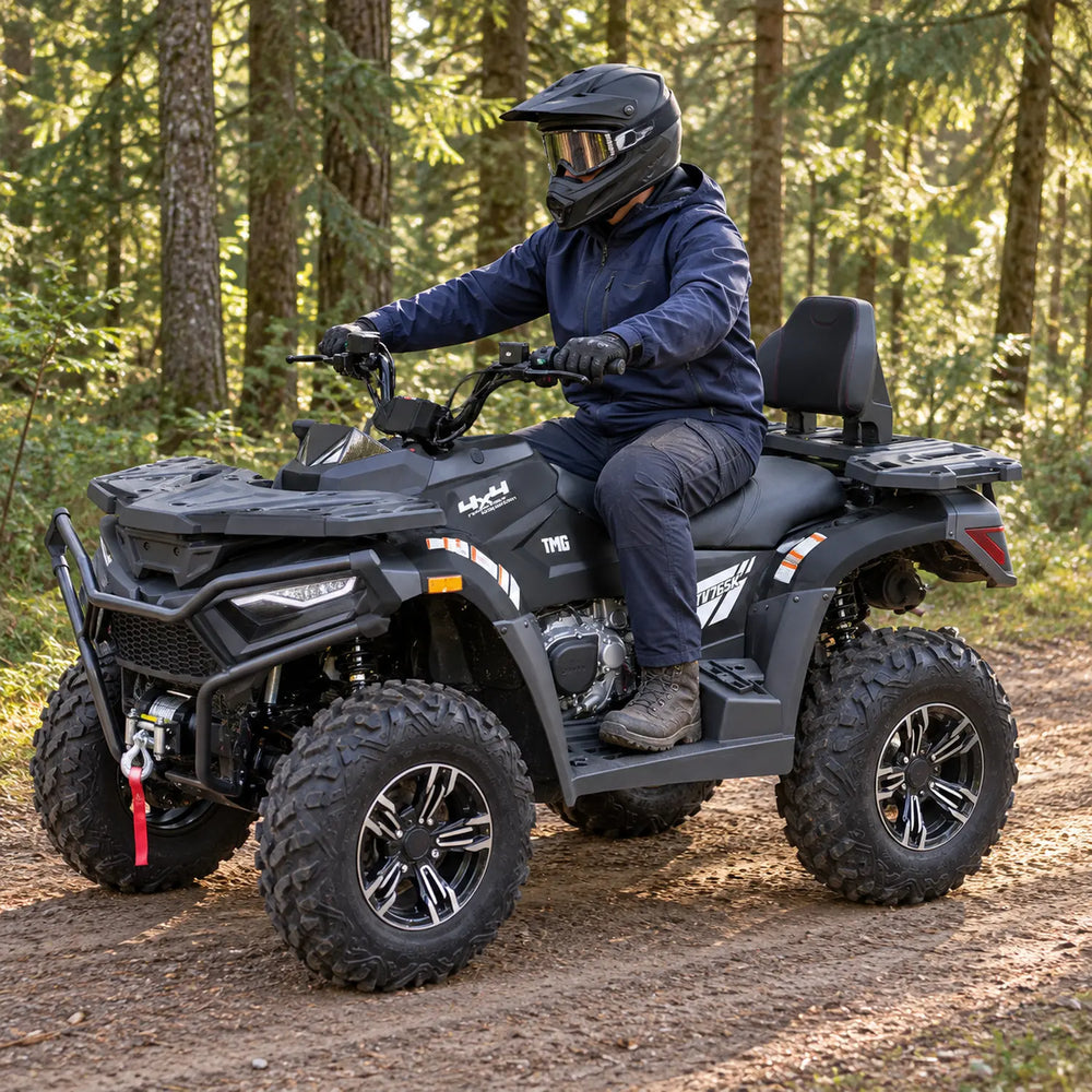 585cc ATV with On-Demand 4WD, EPS, CVTech Transmission, 2-Up Seating & Backrest, Locking Differentials, and Trailer Hitch TMG-ATV765