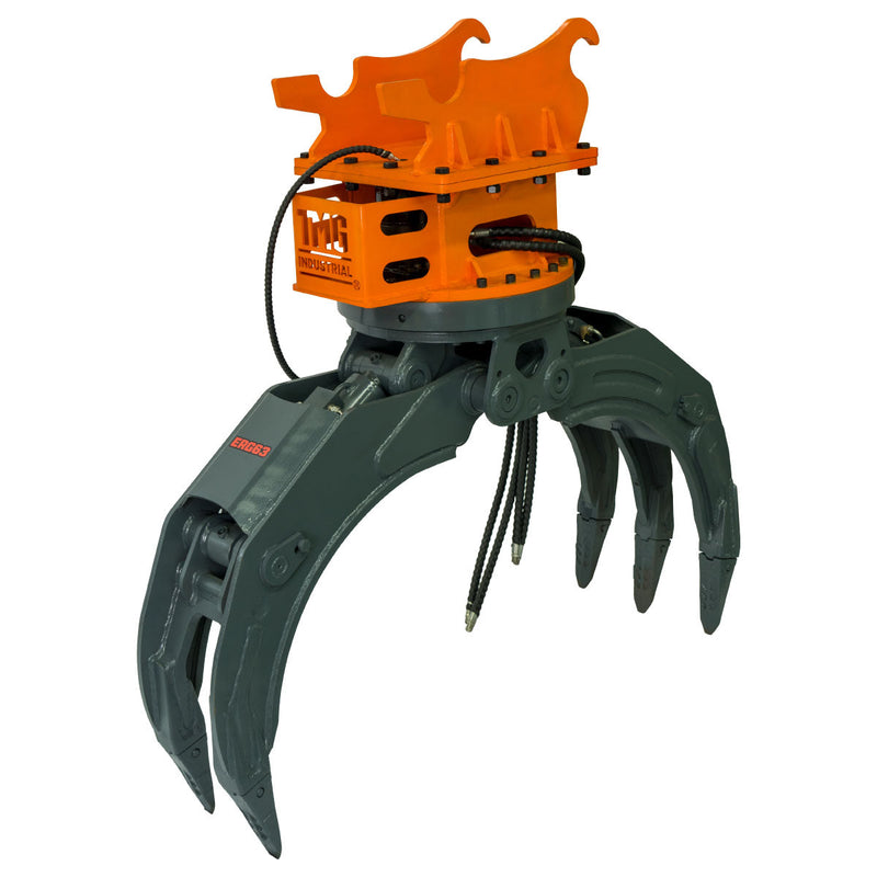 TMG-ERG63 63" hydraulic rotating excavator grapple with 360 degree rotation for 10-18 ton excavators - image 1
