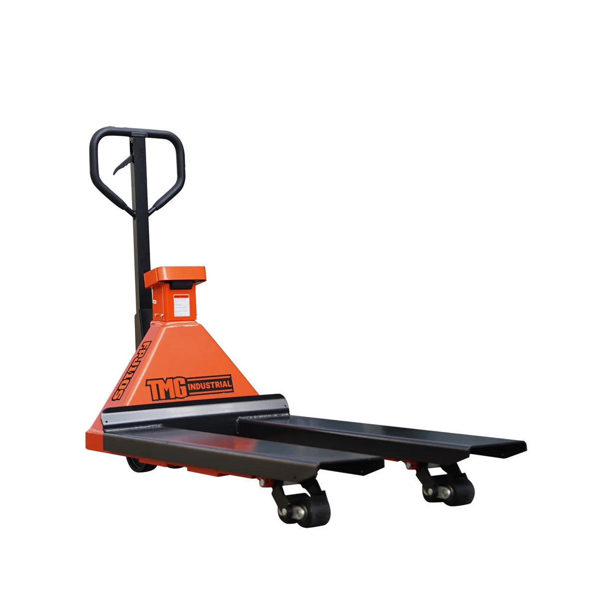 11000-lb Heavy Duty Scale Pallet Jack Truck, 210° Steering Arc, 48" Forks, 2" LCD display, TMG-FPJ110S