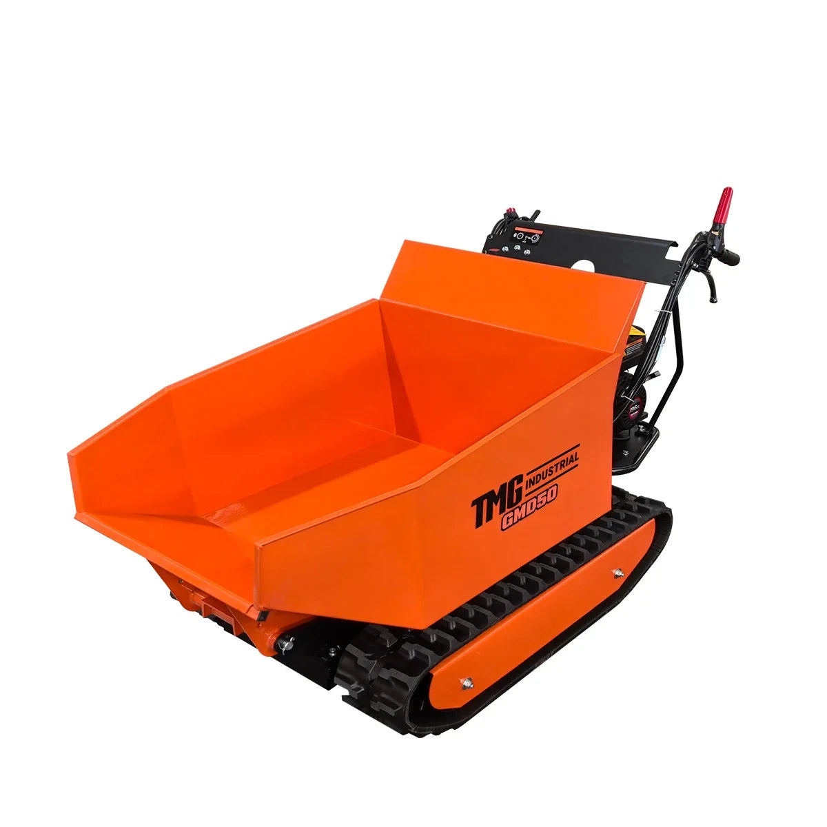 1,100 lb Tracked Dumper, Hydraulic Tipping, 196cc 6.5 HP Gas Engine, 3-Speed Transmission, TMG-GMD50