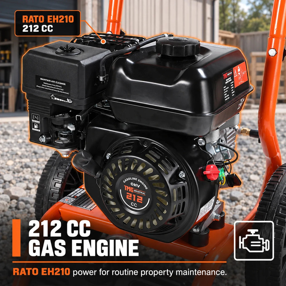 2900 PSI Gas Pressure Washer, 2.5 GPM, 212cc Gas Engine, 25' Hose, 12" Wheels, TMG-GPW30RH