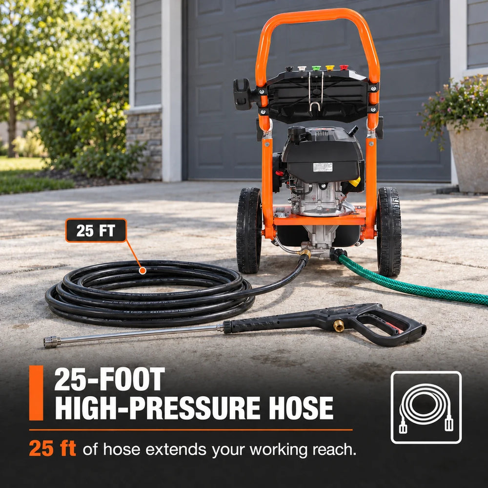 Nettoyeur à essence de 2 900 PSI, poignée rabattable