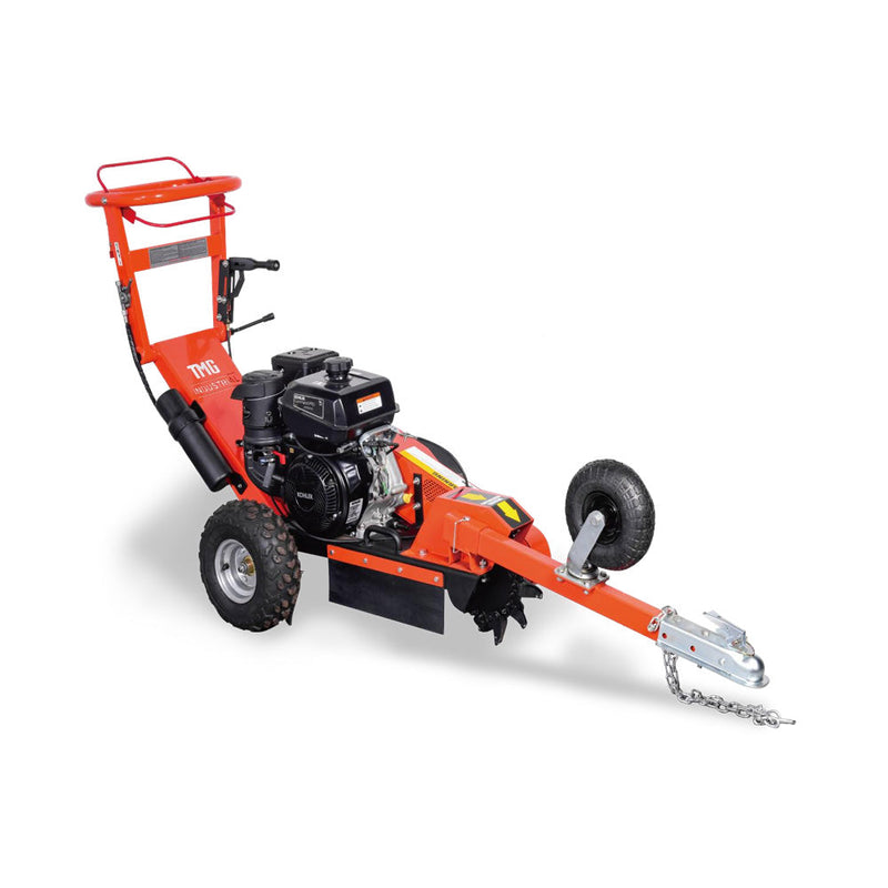Walk Behind Gas Powered Stump Grinder, ATV/UTV Tow Bar, 12 Carbide Teeth, 24" Cutting Capacity, 15 HP Gasoline Engine, TMG-GSG12EL