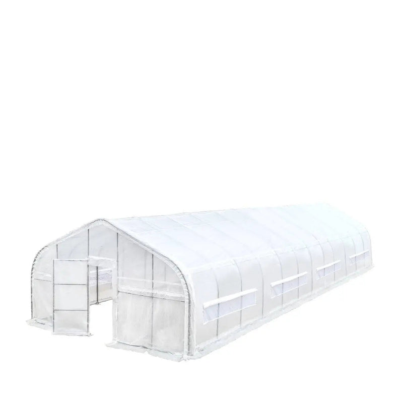 TMG Industrial 20’ x 60’ Tunnel Greenhouse Grow Tent w/12 Mil Ripstop Leno Mesh Cover, Cold Frame, Roll-up Windows, Peak Ceiling Roof, TMG-GH2060