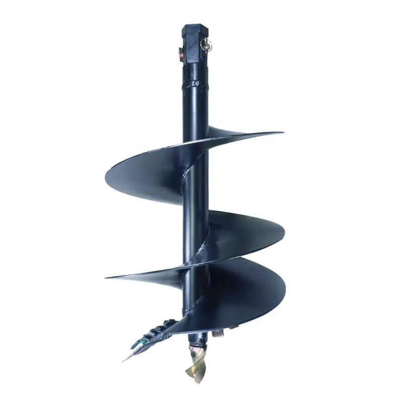 TMG Industrial 24” Post Hole Auger Bit, 48” Height, Fully Welded Cutting Disk, 8 Sharp Cutting Teeth, 2” Hex Drive, Built-In Boring Head, TMG-PAB24