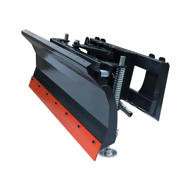 TMG Industrial 60” Skid Steer Dozer Blade/Snow Pusher, 30° Left & Right, Bolt-On Cutting Edge, Adjustable Skid Shoes, Universal Quick Mount, TMG-DB60