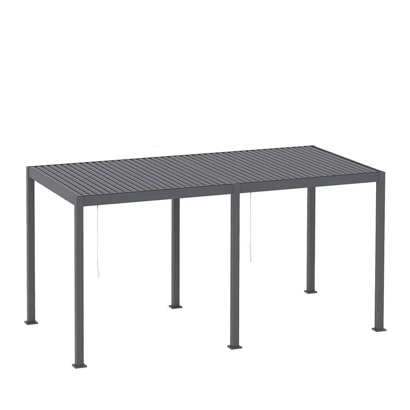 TMG LIVING 10' x 20' Aluminum Louver Slatted Pergola, With Manual Adjustable Louver Blades, TMG-LPG20