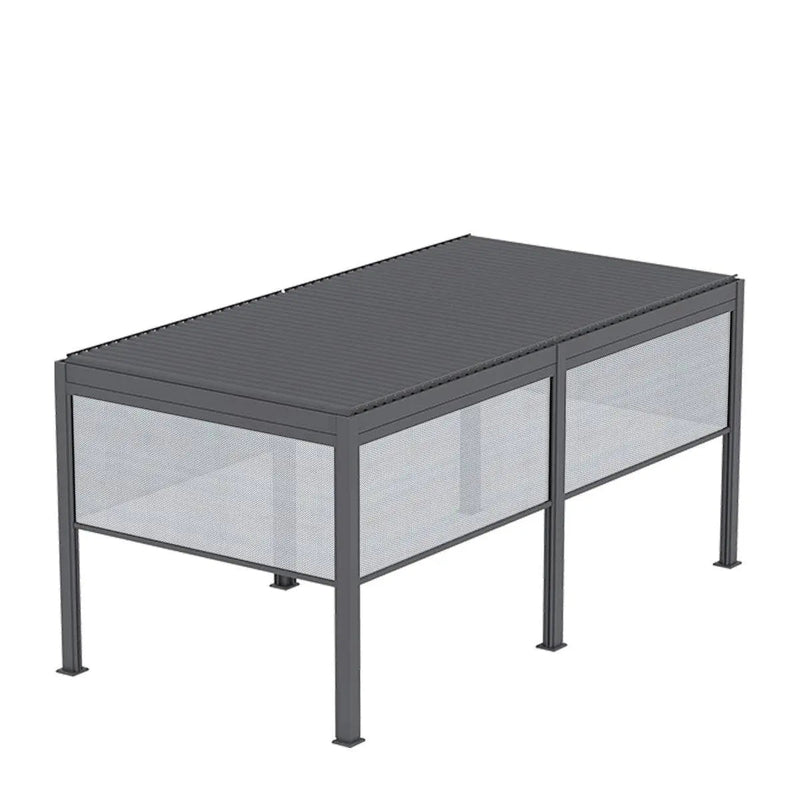 TMG LIVING 10' x 20' Aluminum Motorized Louver Pergola with Side Screens, TMG-LPG21