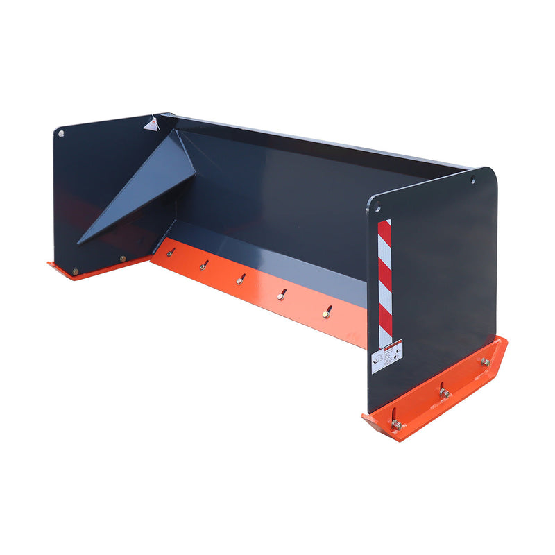 6' Skid Steer Snow Pusher with Replaceable Steel Cutting Edge, Pivoting Wear Shoes, Side Braces, 30-70 HP, TMG-SP06