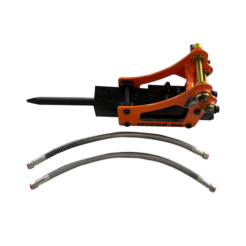 1-3/8" Hydraulic Breaker, ½" Hydraulic Hoses and Flat Quick Couplers, Works for TMG-MVE06 & TMG-MVE07 Mini Excavators, TMG-MVE06-BR
